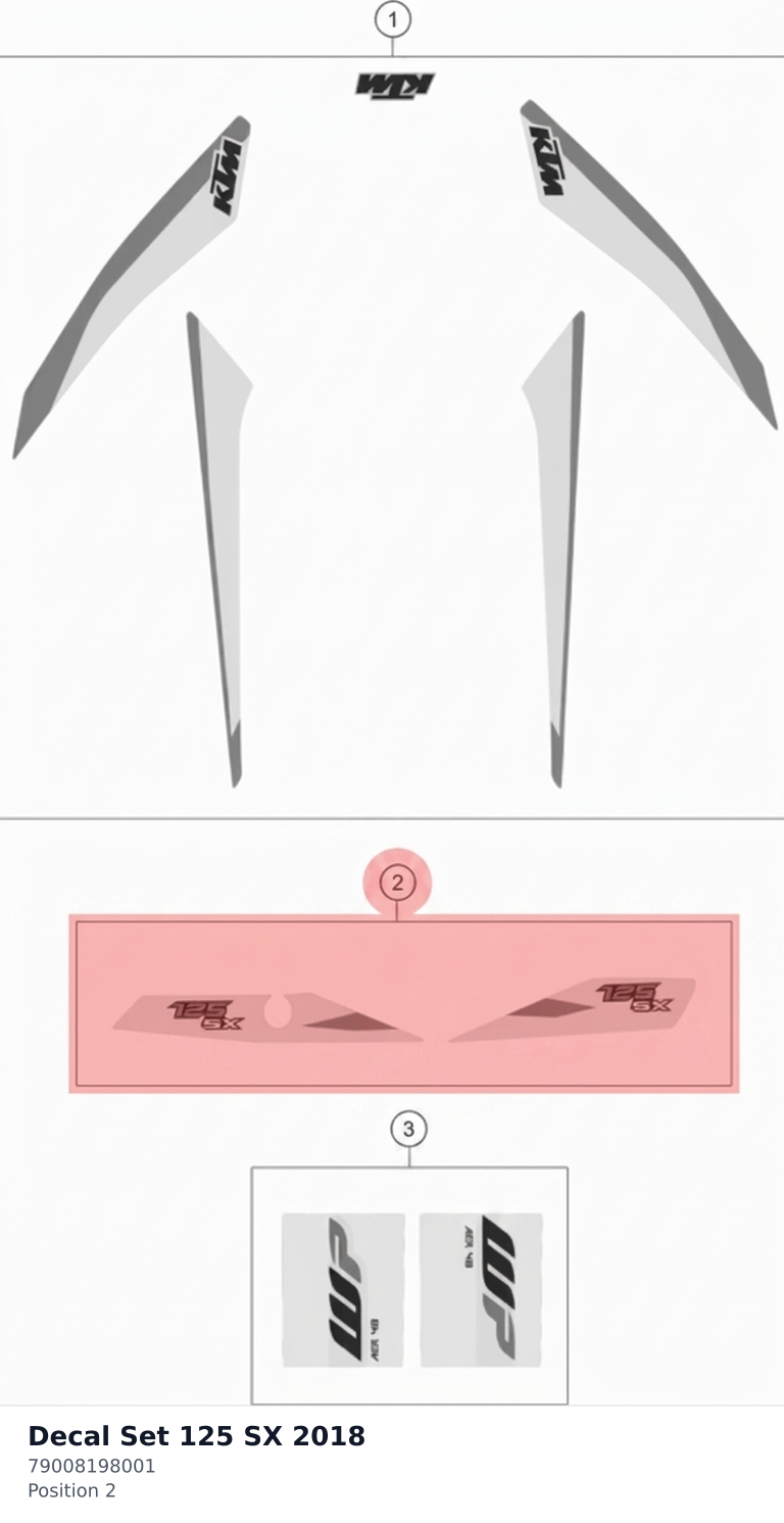 Diagram preview: Decal Set 125 SX 2018 (79008198001)