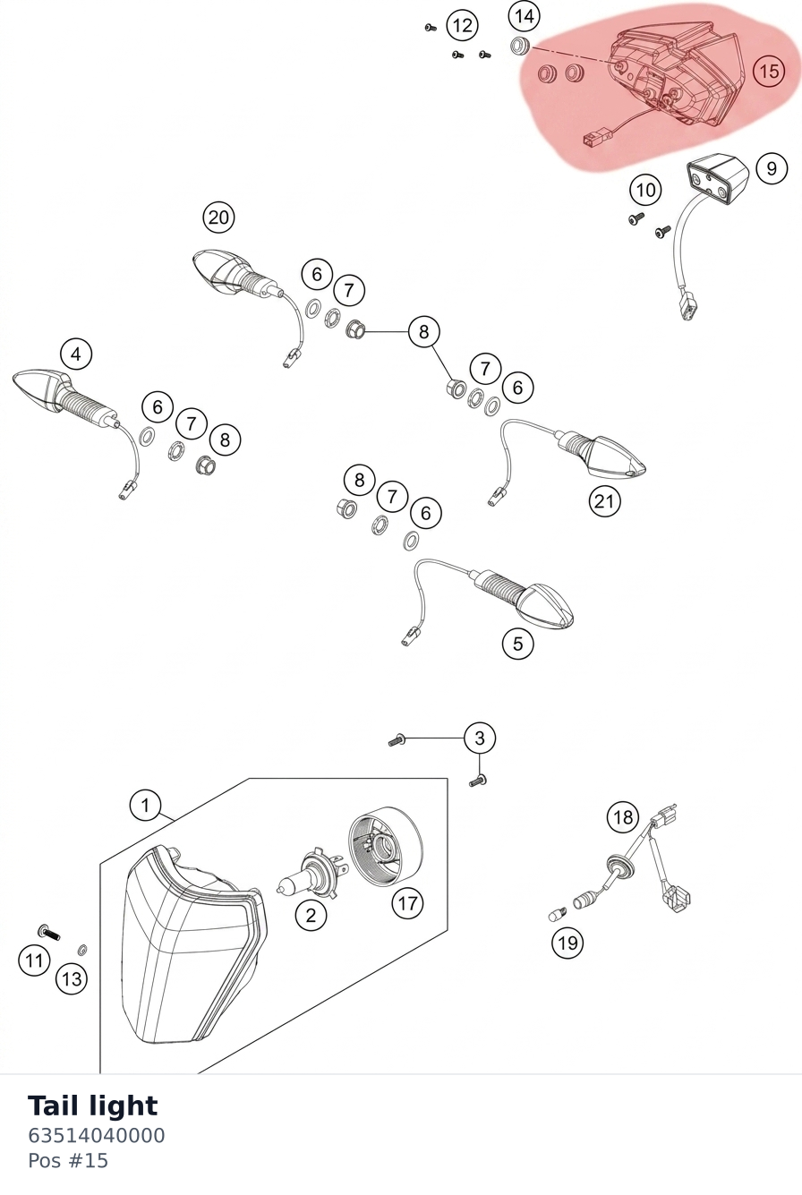 Diagram preview: Tail light (63514040000)