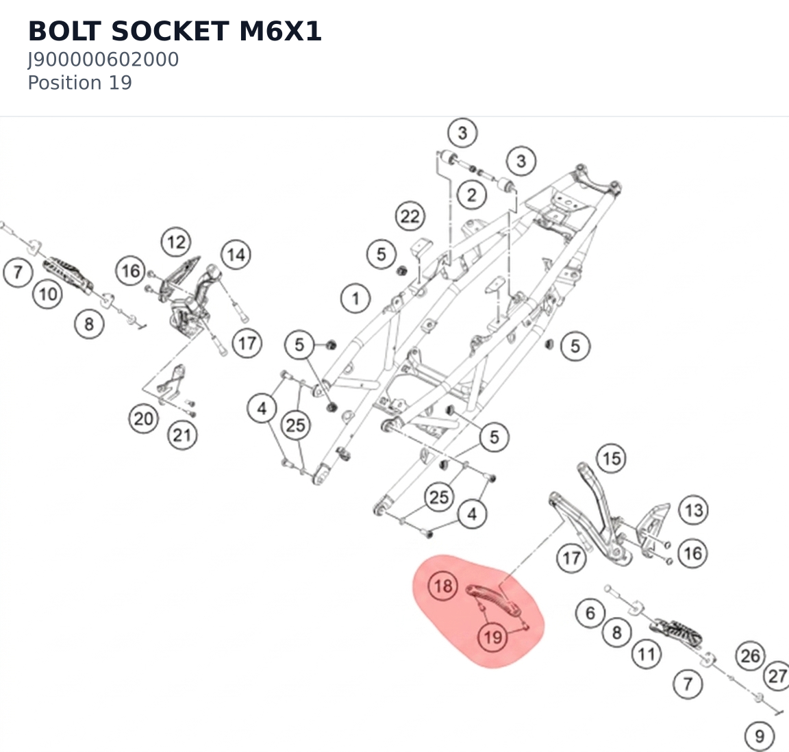 Diagram preview: BOLT SOCKET M6X1 (J900000602000)