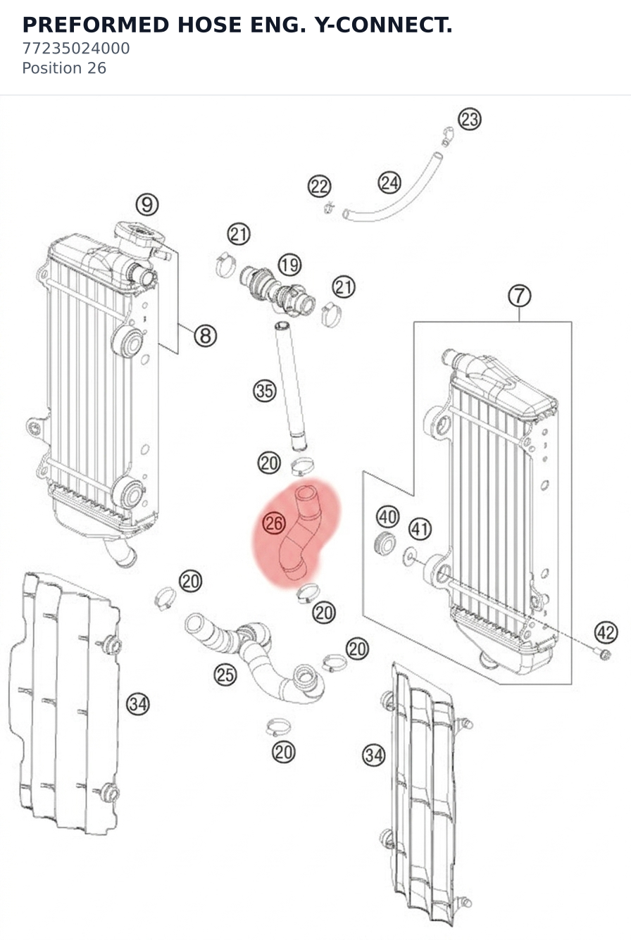 Diagram preview: PREFORMED HOSE ENG. Y-CONNECT. (77235024000)