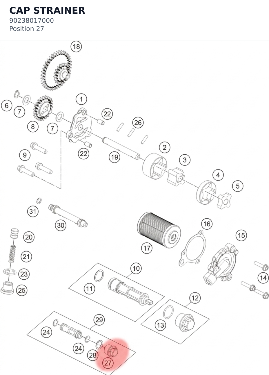 Diagram preview: CAP STRAINER (90238017000)