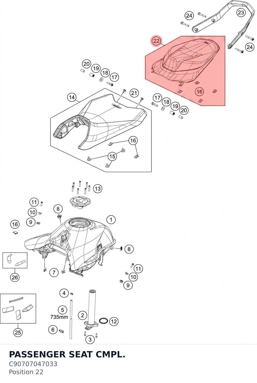 Diagram preview: PASSENGER SEAT CMPL. (C90707047033)