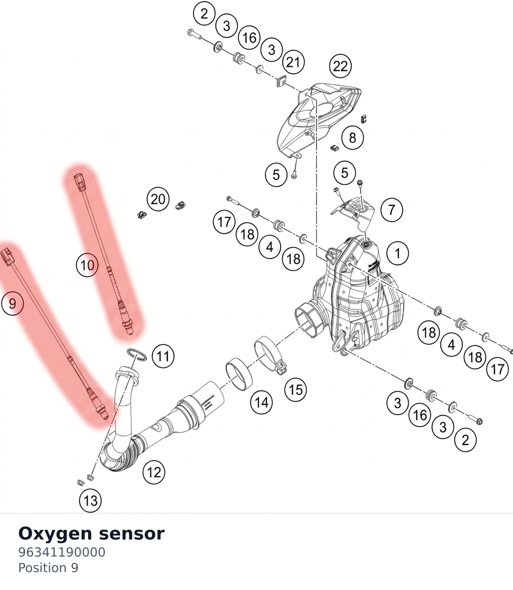 Diagram preview: Oxygen sensor (96341190000)
