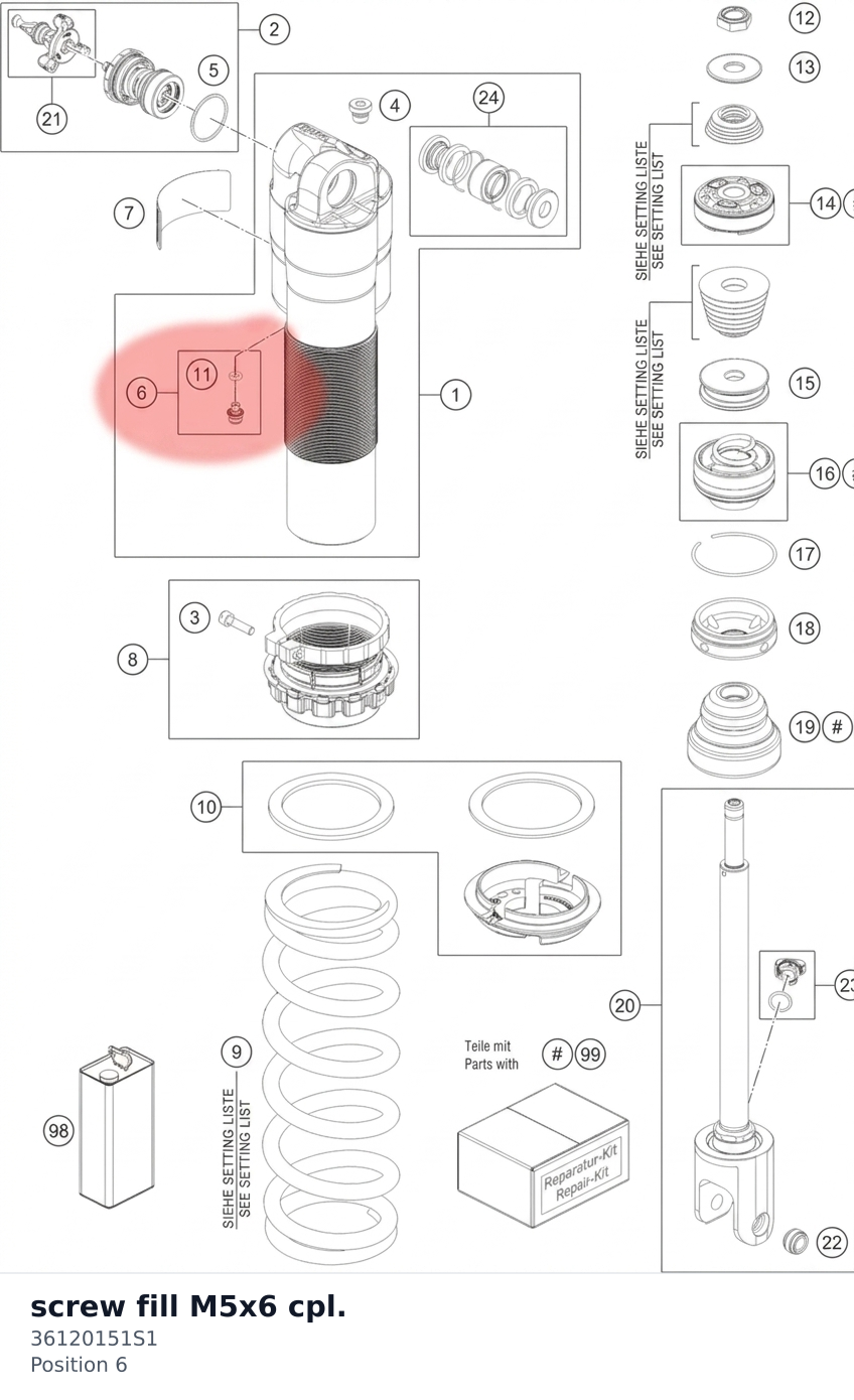 Diagram preview: screw fill M5x6 cpl. (36120151S1)