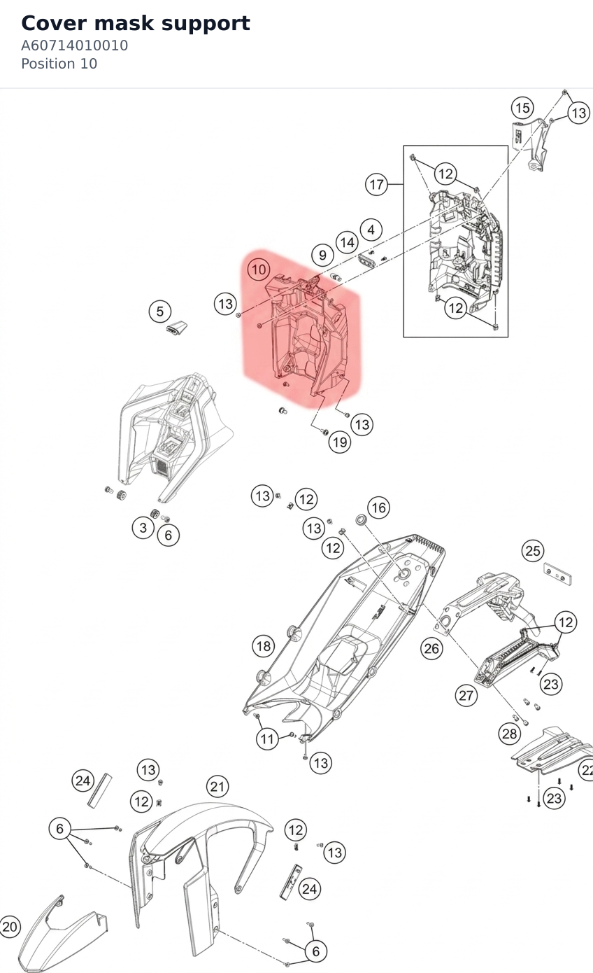 Diagram preview: Cover mask support (A60714010010)