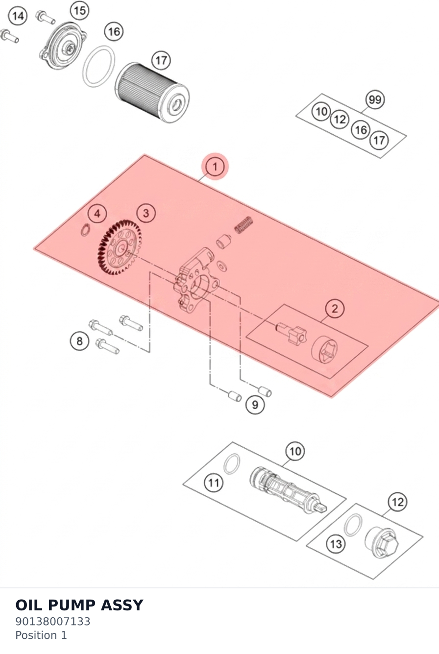 Diagram preview: OIL PUMP ASSY (90138007133)