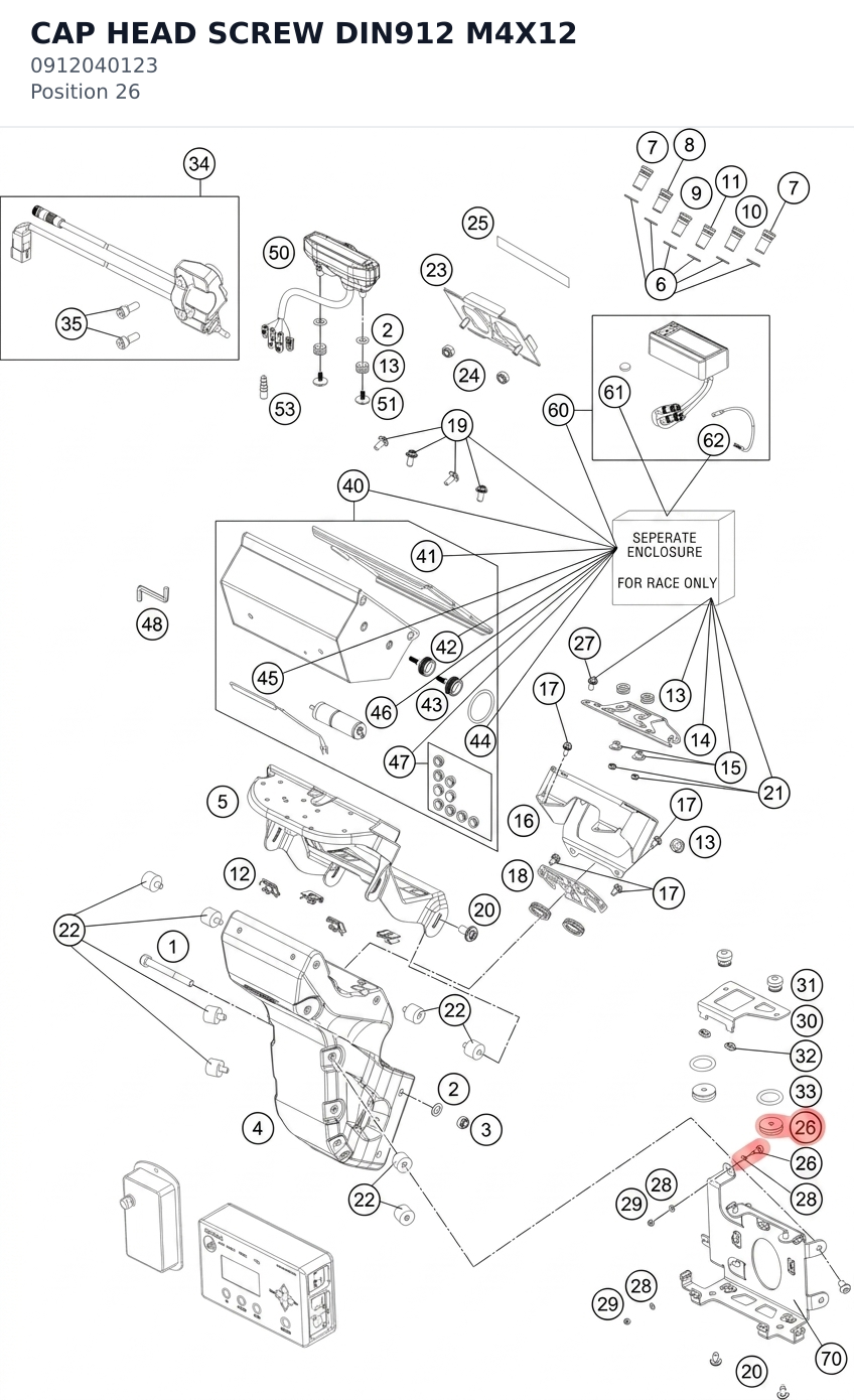 Diagram preview: CAP HEAD SCREW DIN912 M4X12 (0912040123)