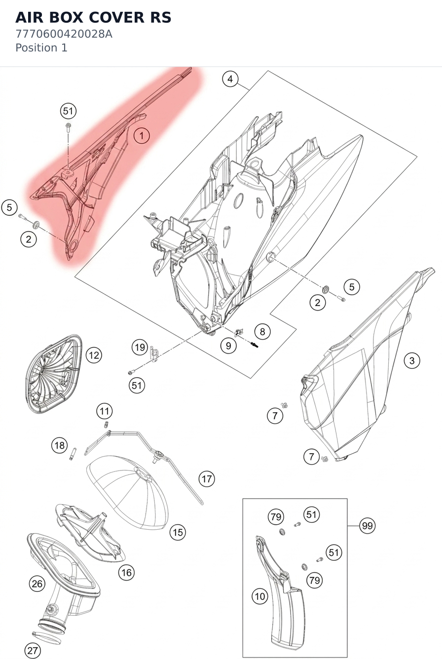 Diagram preview: AIR BOX COVER RS (7770600420028A)