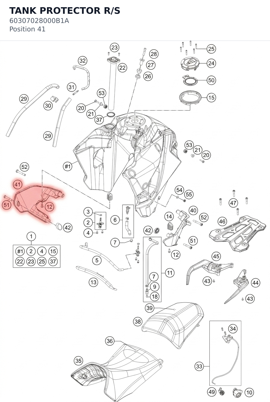 Diagram preview: TANK PROTECTOR R/S (60307028000B1A)