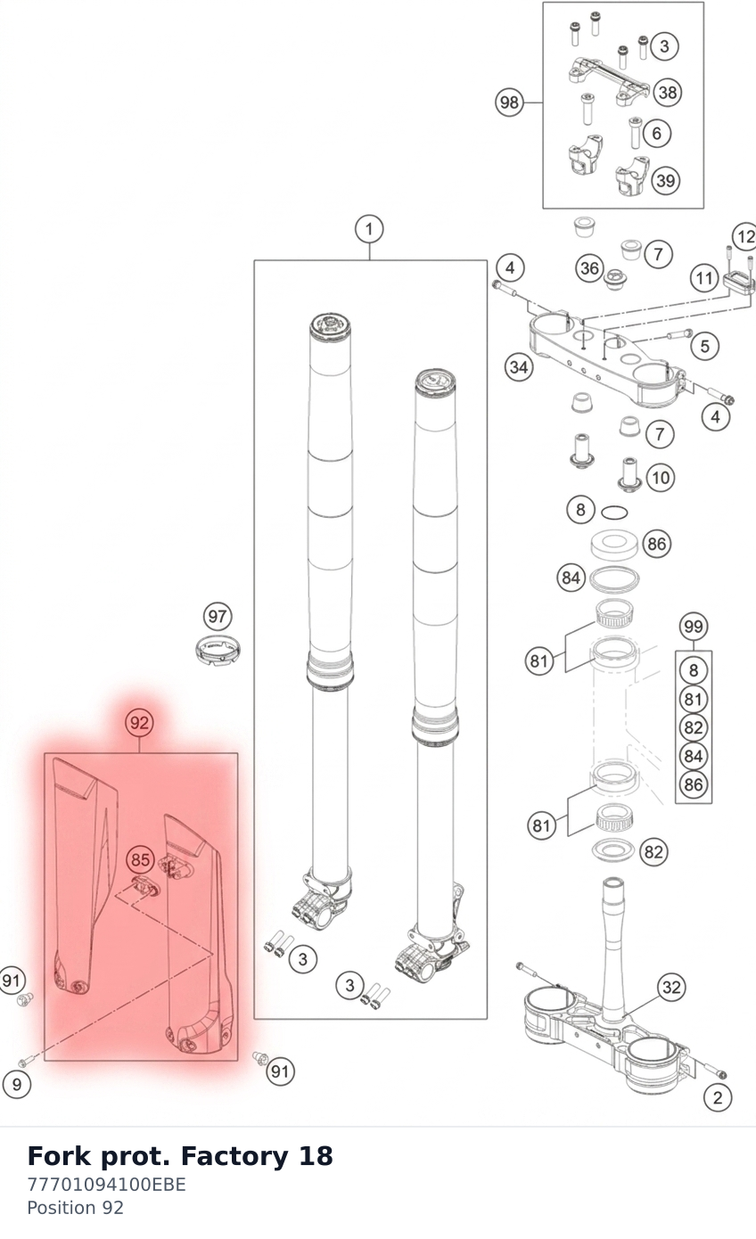Diagram preview: Fork prot. Factory 18 (77701094100EBE)