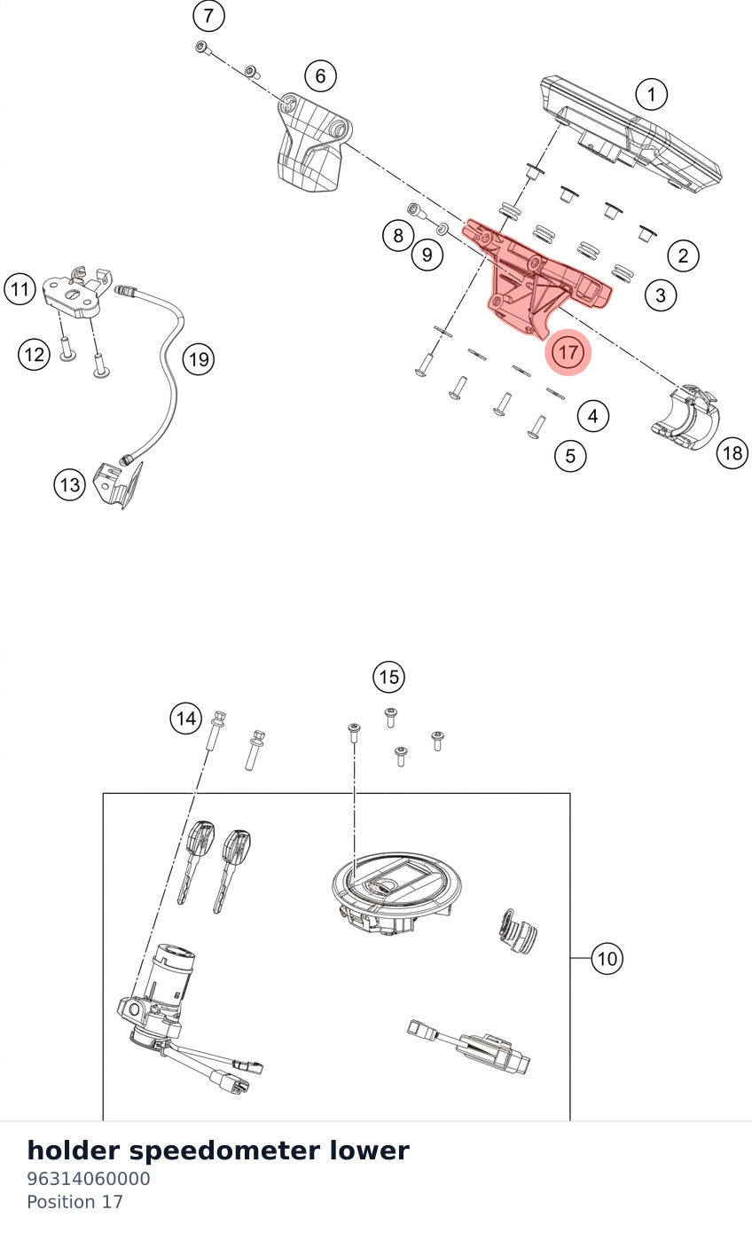 Diagram preview: holder speedometer lower (96314060000)