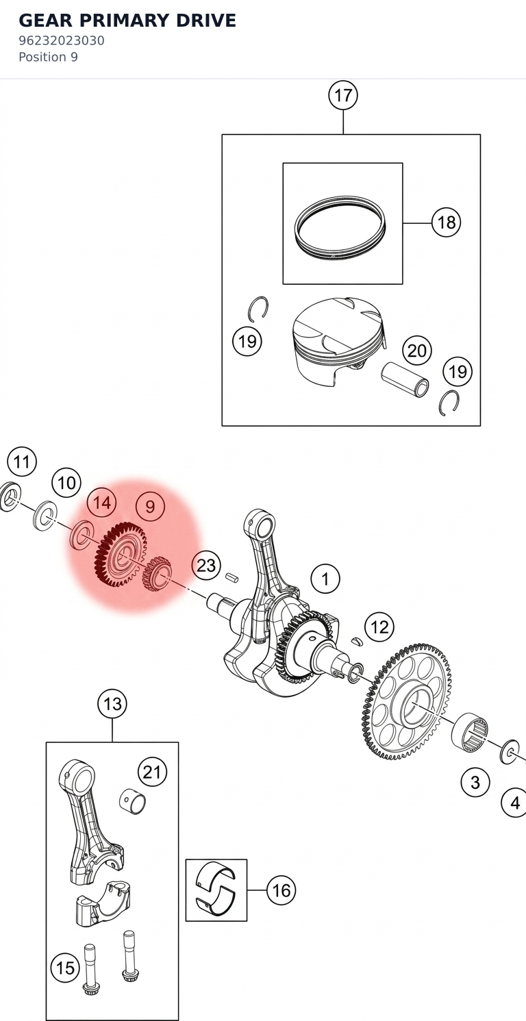 Diagram preview: GEAR PRIMARY DRIVE (96232023030)