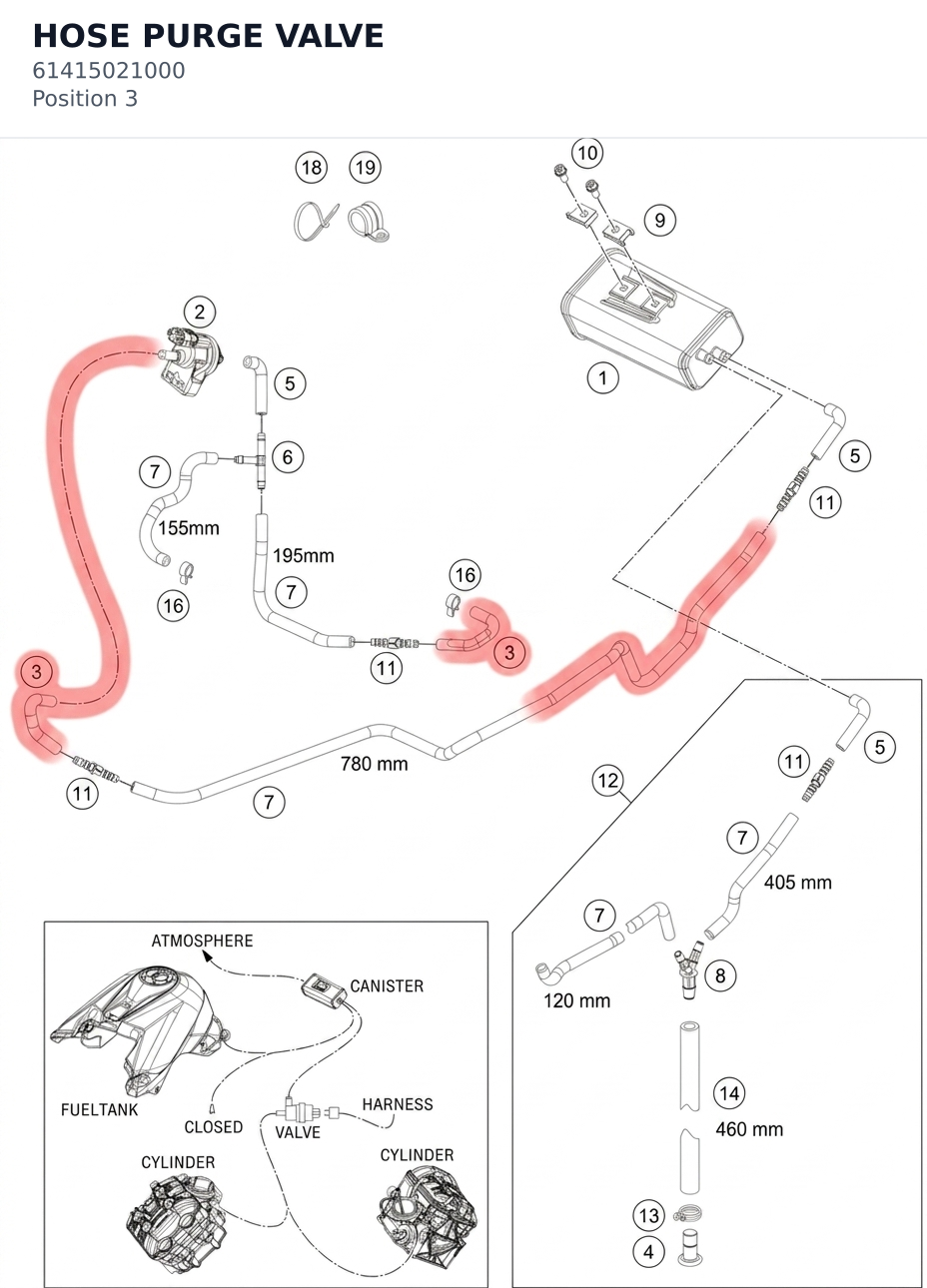 Diagram preview: HOSE PURGE VALVE (61415021000)