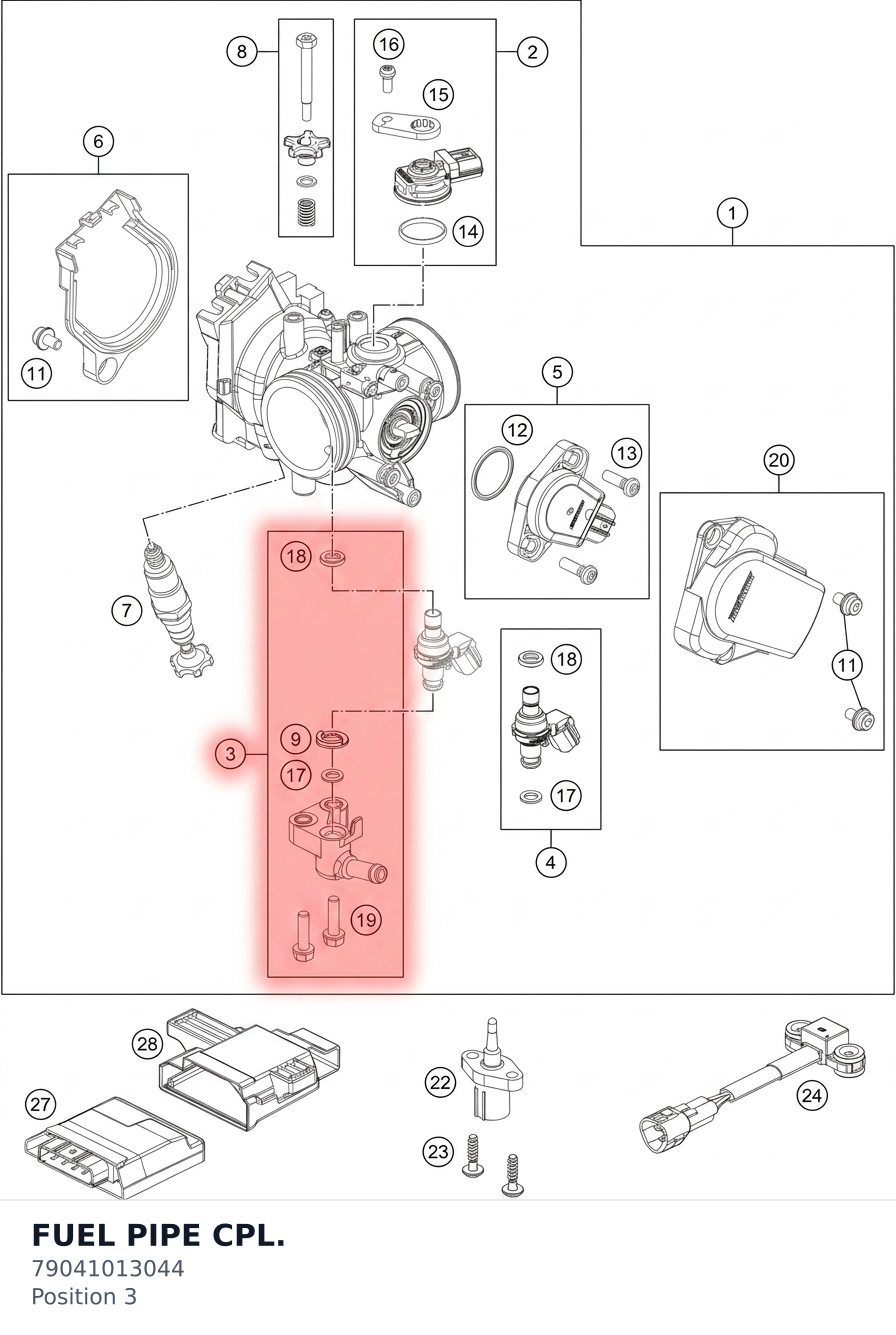 Diagram preview: FUEL PIPE CPL. (79041013044)