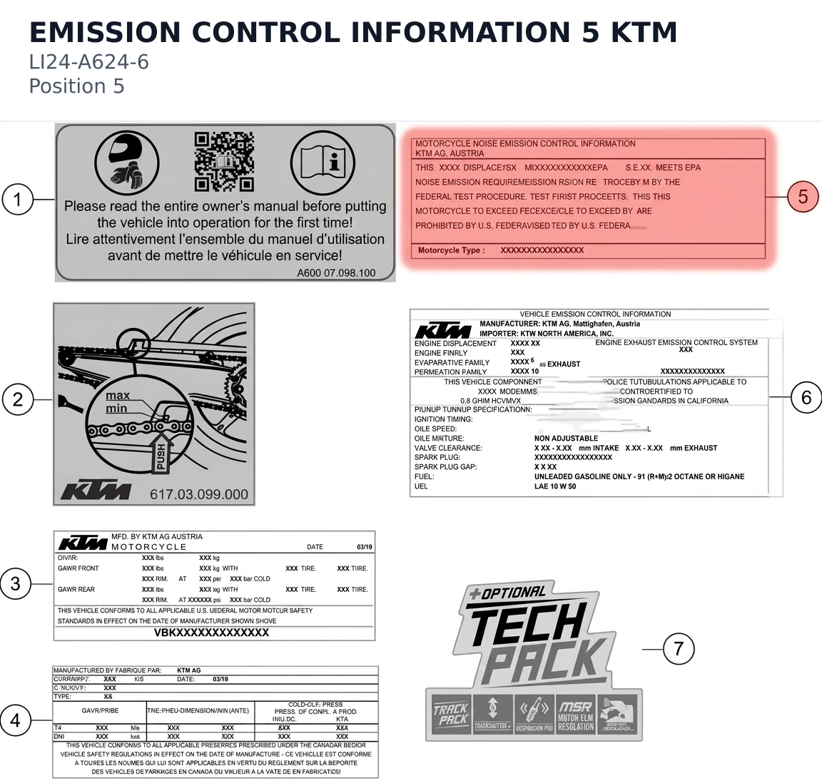 Diagram preview: EMISSION CONTROL INFORMATION 5 KTM (LI24-A624-6)