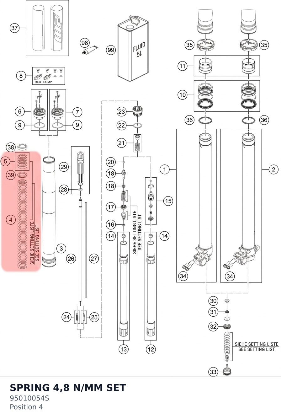 Diagram preview: SPRING 4,8 N/MM SET (95010054S)