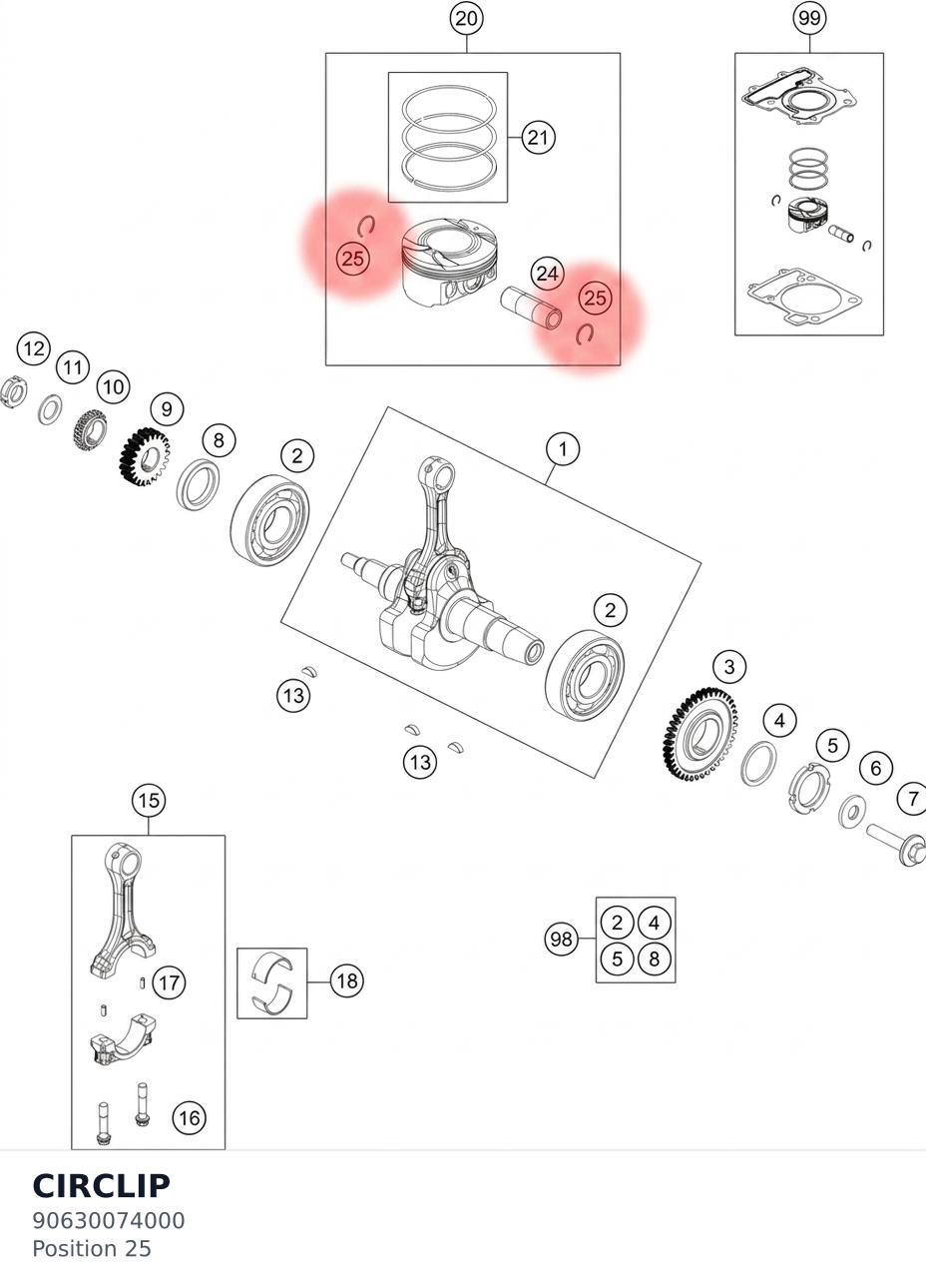 Diagram preview: CIRCLIP (90630074000)
