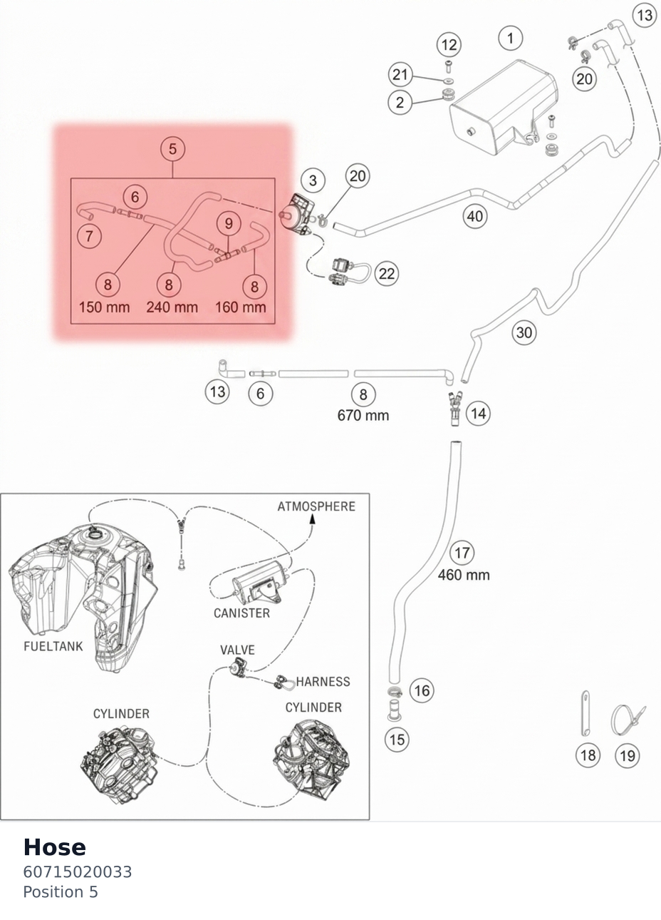 Diagram preview: Hose (60715020033)