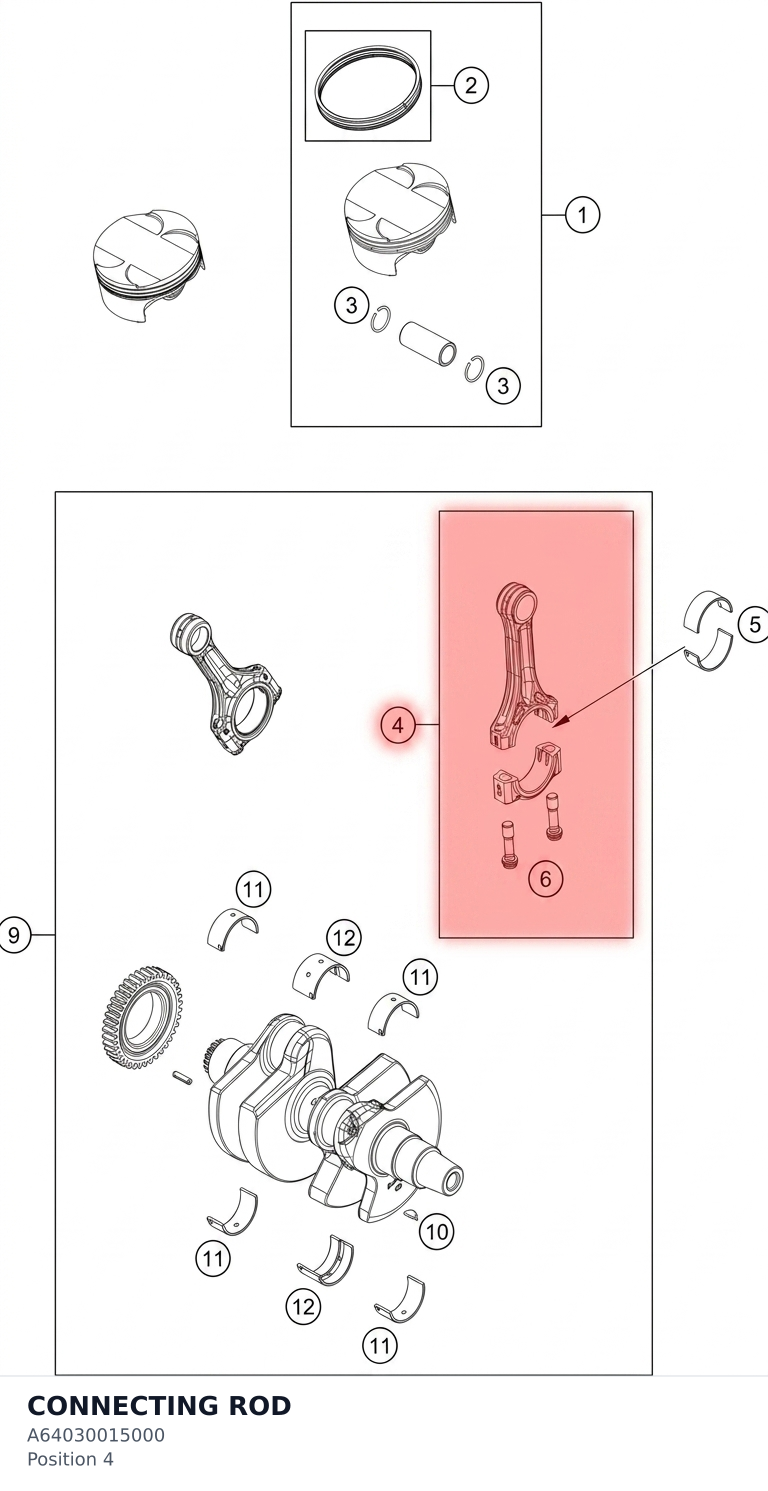 Diagram preview: CONNECTING ROD (A64030015000)