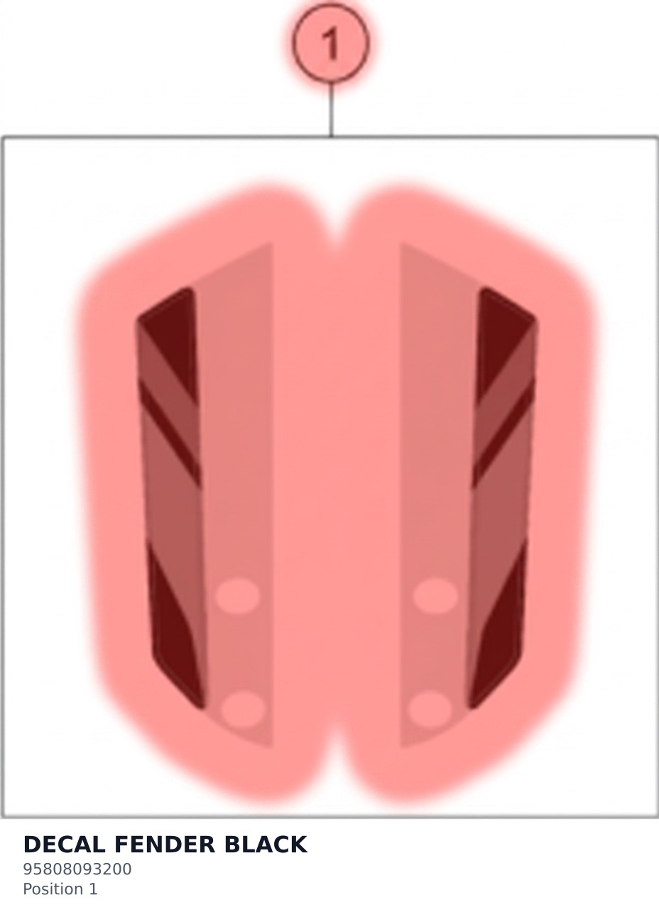 Diagram preview: DECAL FENDER BLACK (95808093200)