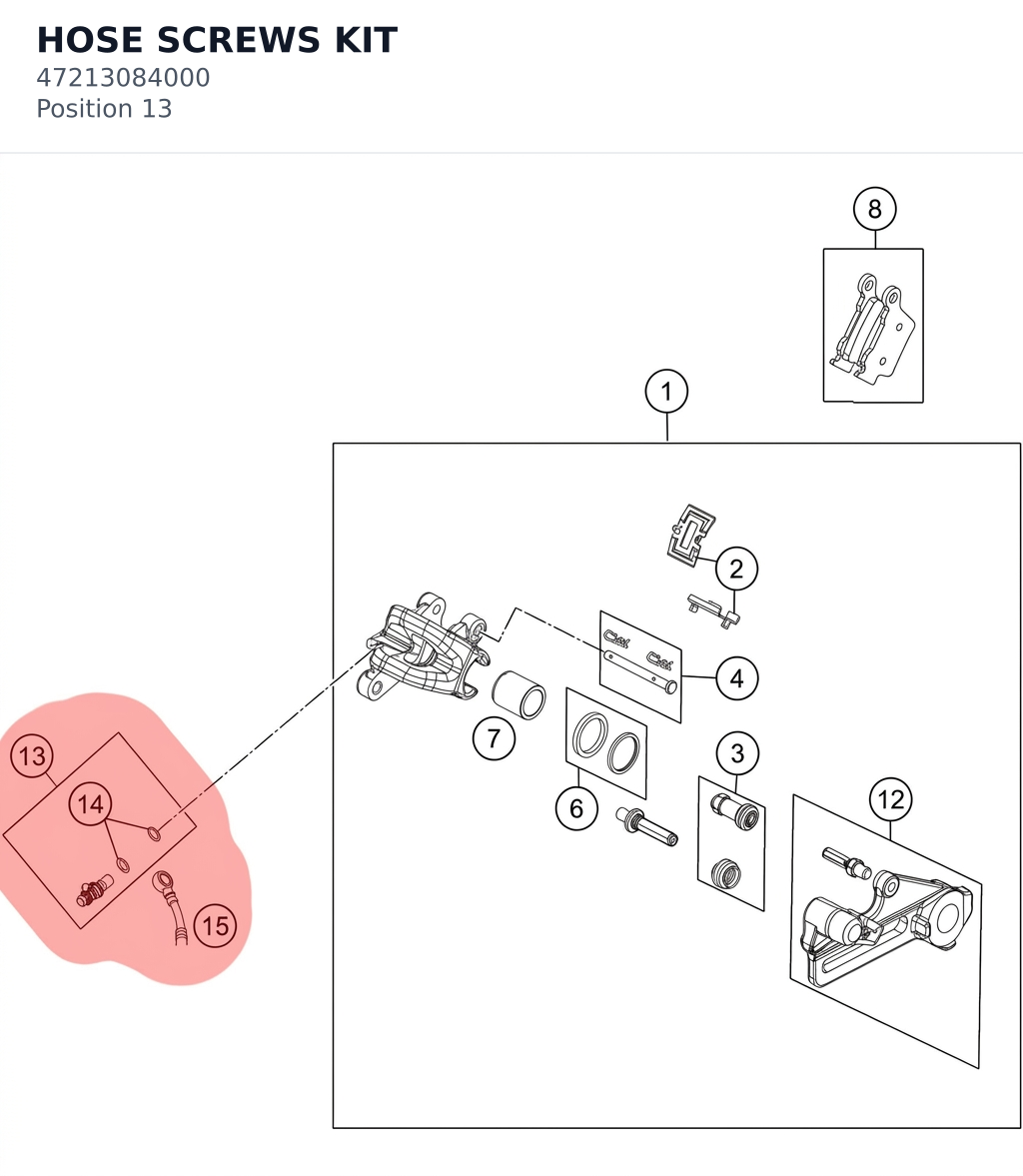 Diagram preview: HOSE SCREWS KIT (47213084000)