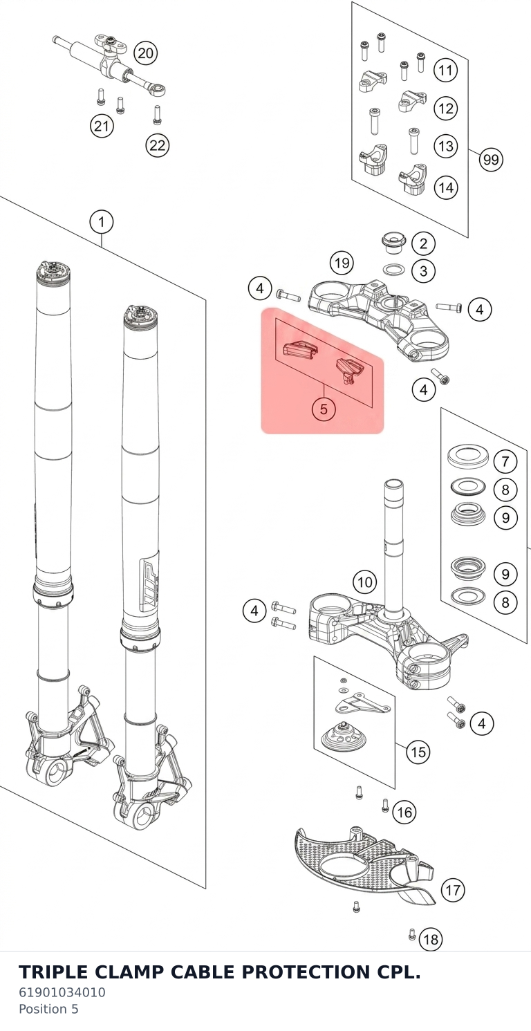 Diagram preview: TRIPLE CLAMP CABLE PROTECTION CPL. (61901034010)