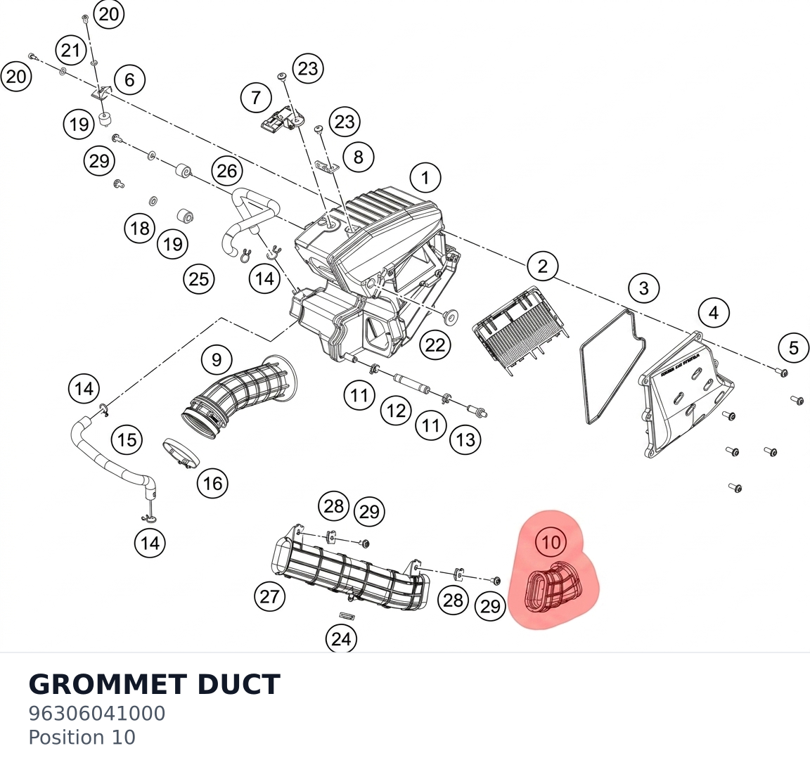 Diagram preview: GROMMET DUCT (96306041000)