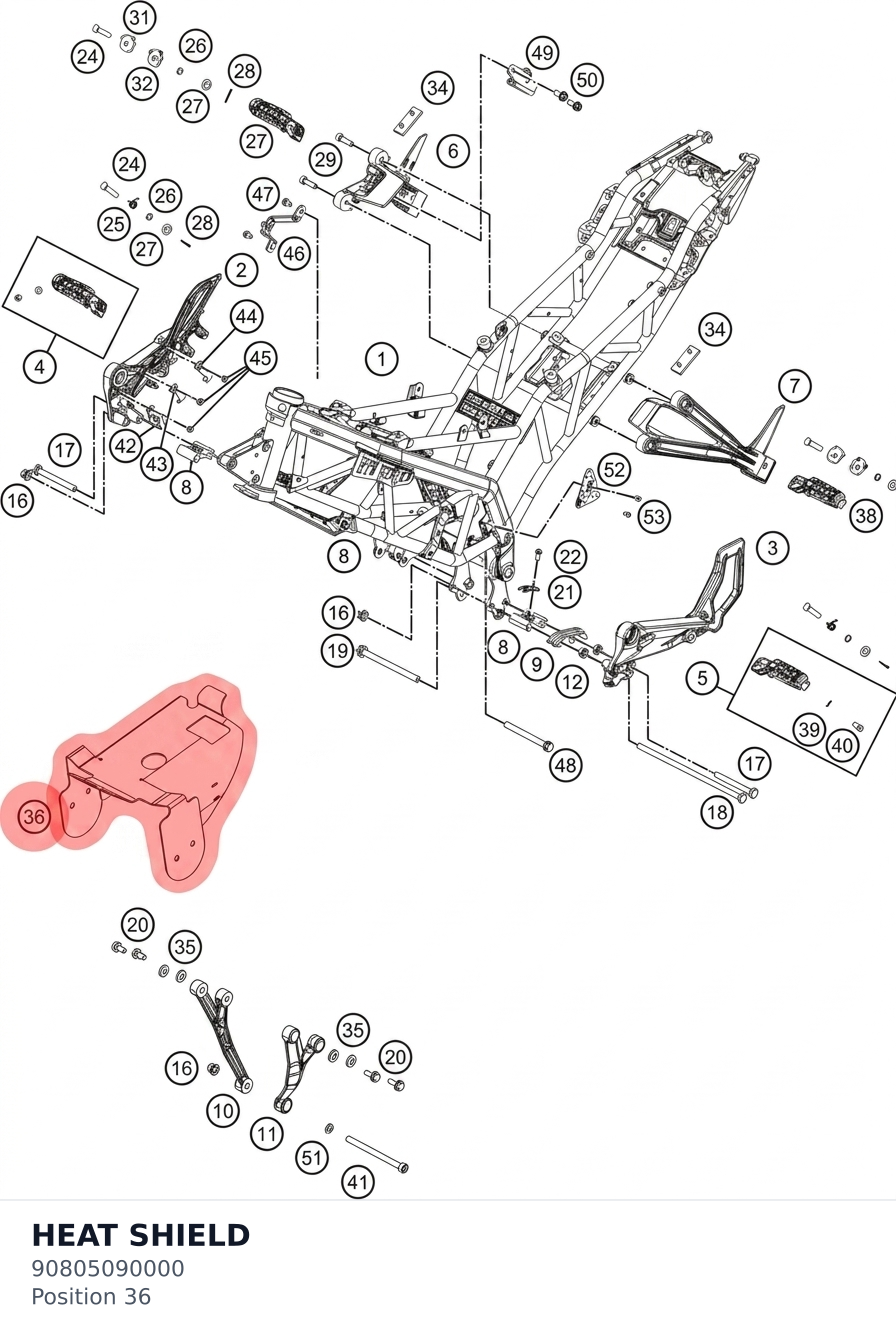 Diagram preview: HEAT SHIELD (90805090000)