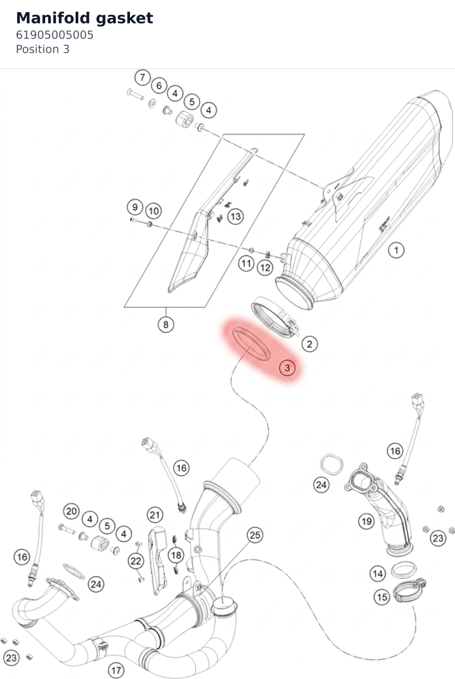 Diagram preview: Manifold gasket (61905005005)