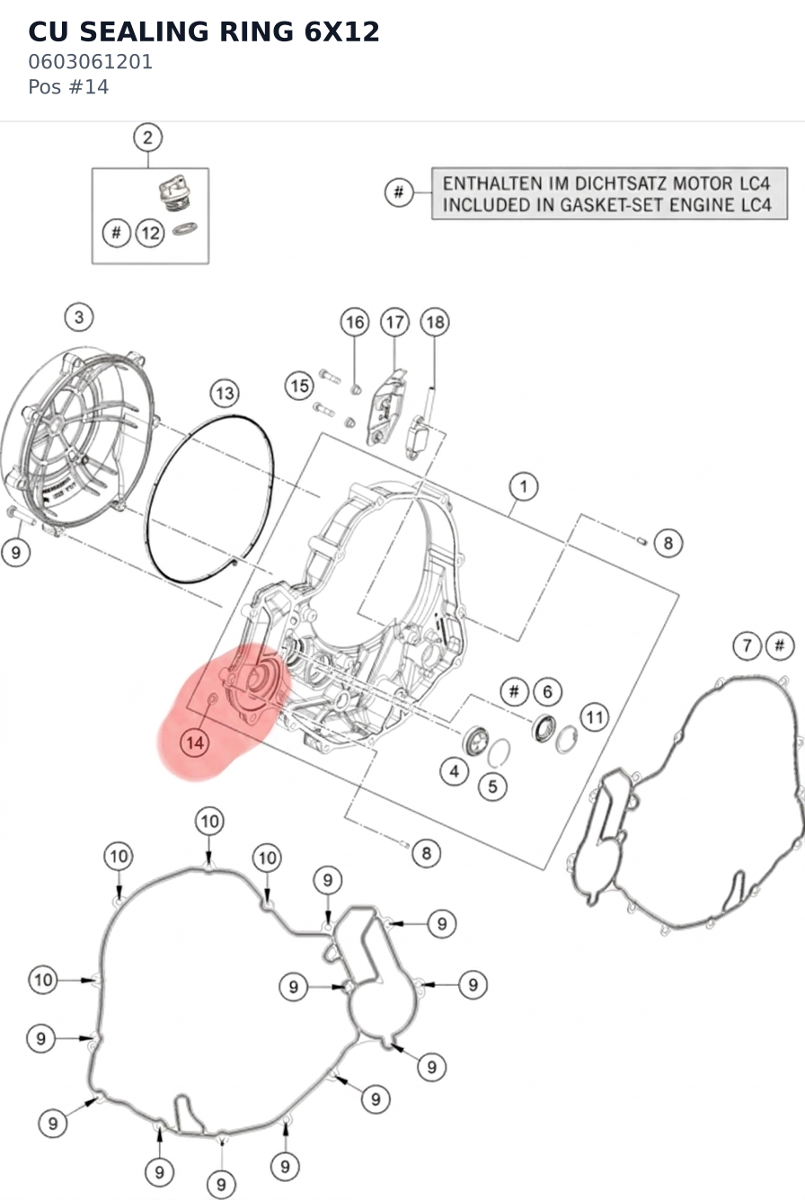Diagram preview: CU SEALING RING 6X12 (0603061201)