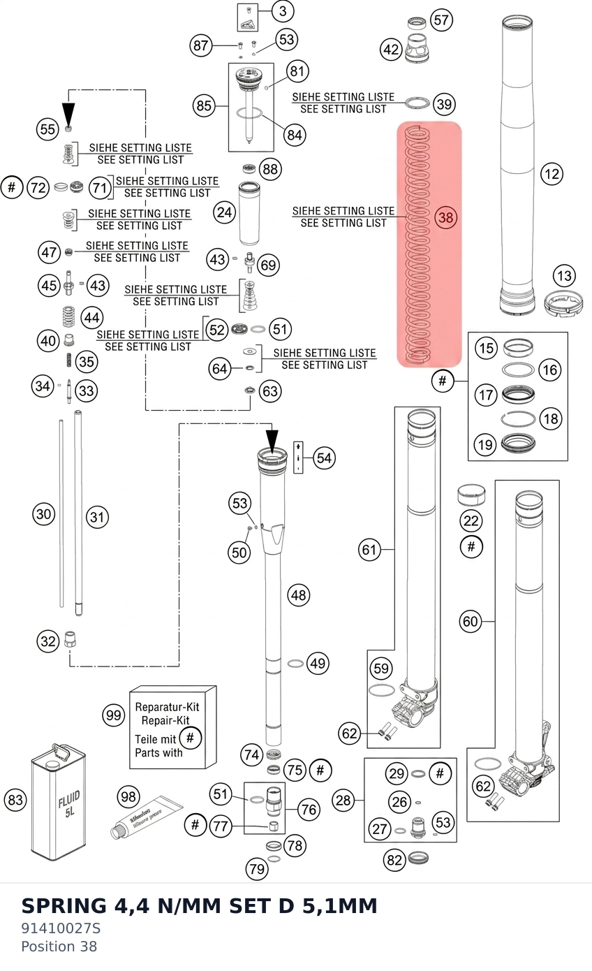 Diagram preview: SPRING 4,4 N/MM SET D 5,1MM (91410027S)