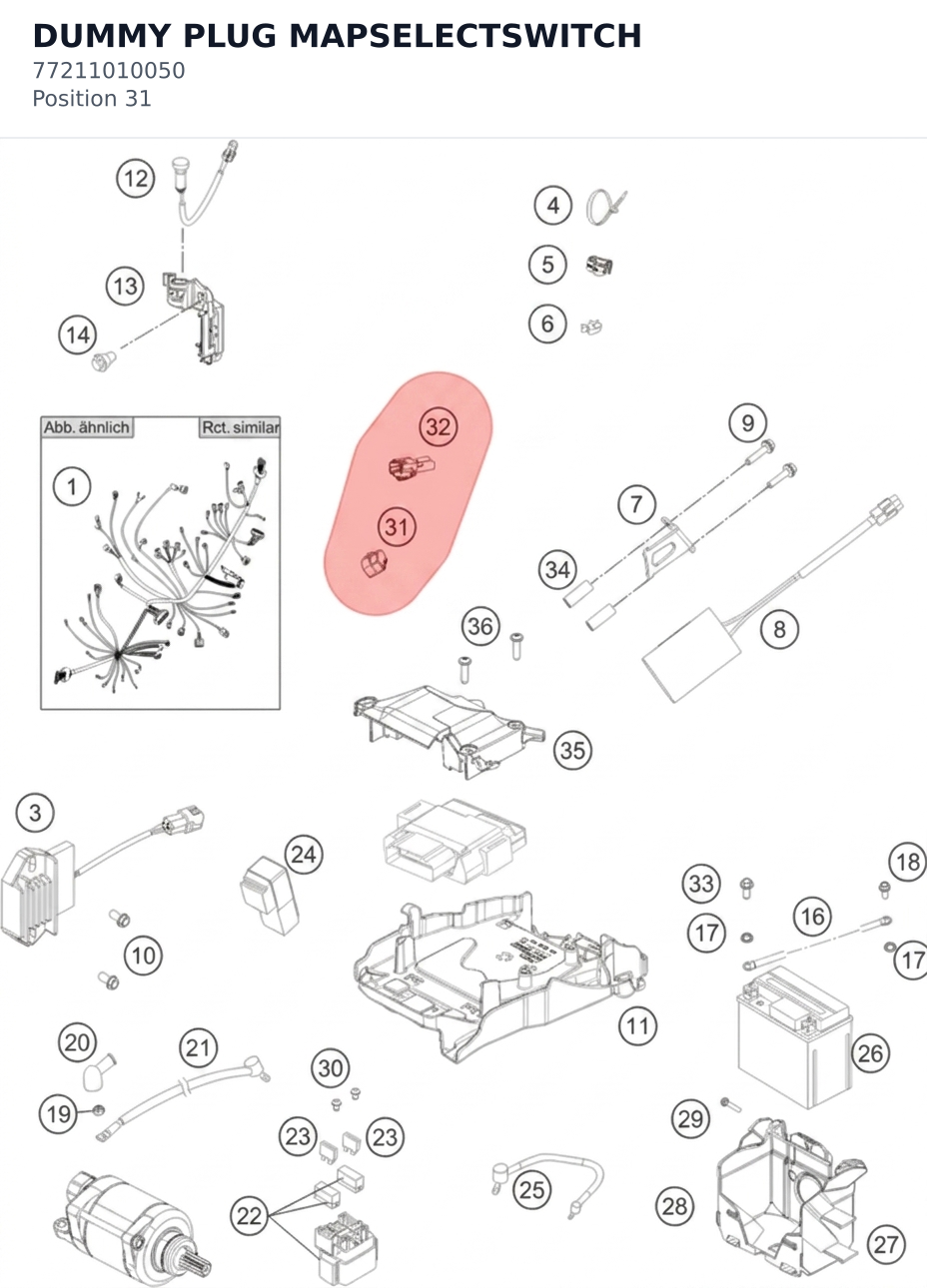 Diagram preview: DUMMY PLUG MAPSELECTSWITCH (77211010050)