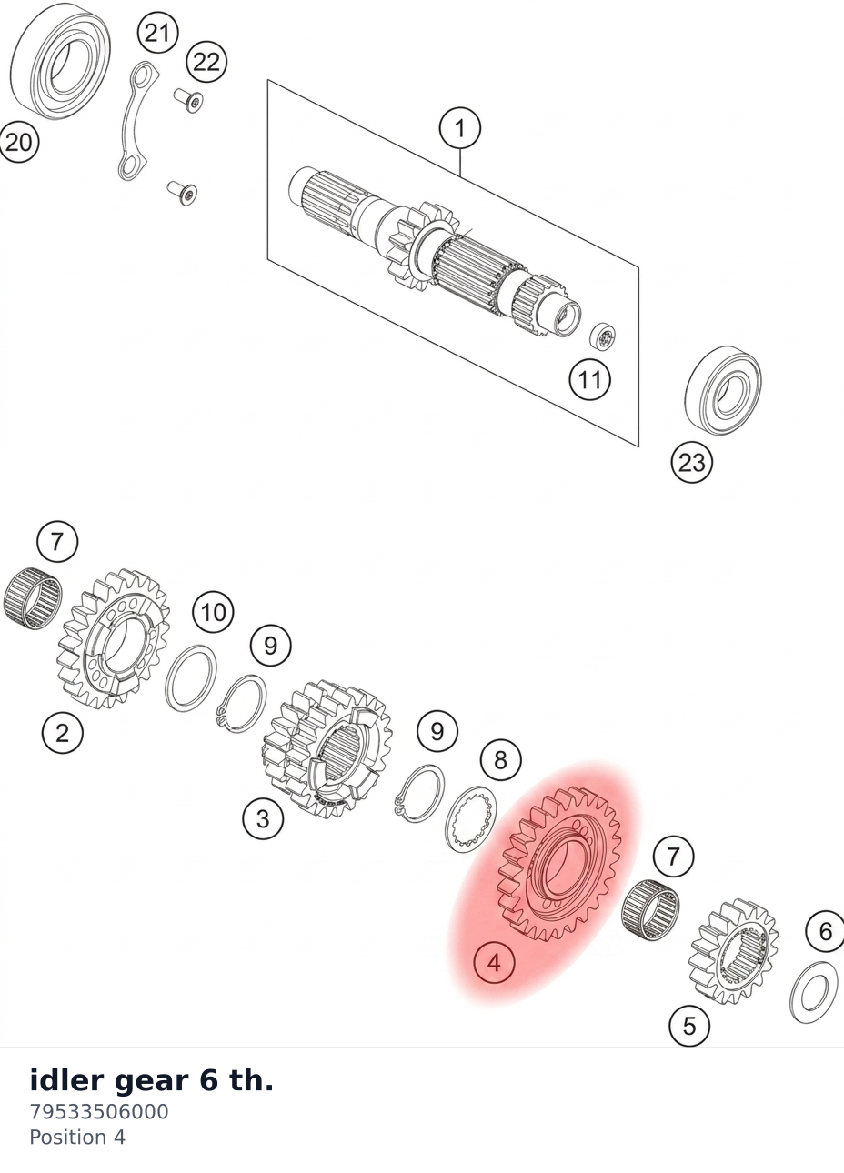 Diagram preview: idler gear 6 th. (79533506000)