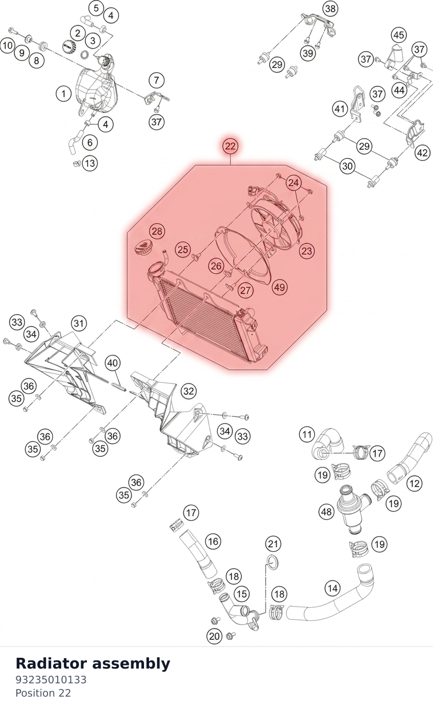 Diagram preview: Radiator assembly (93235010133)