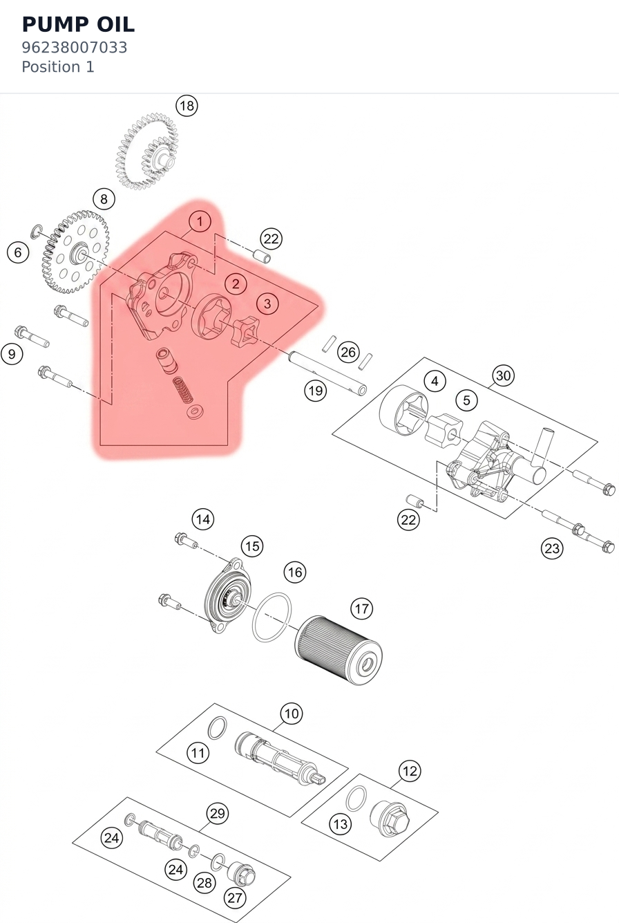 Diagram preview: PUMP OIL (96238007033)