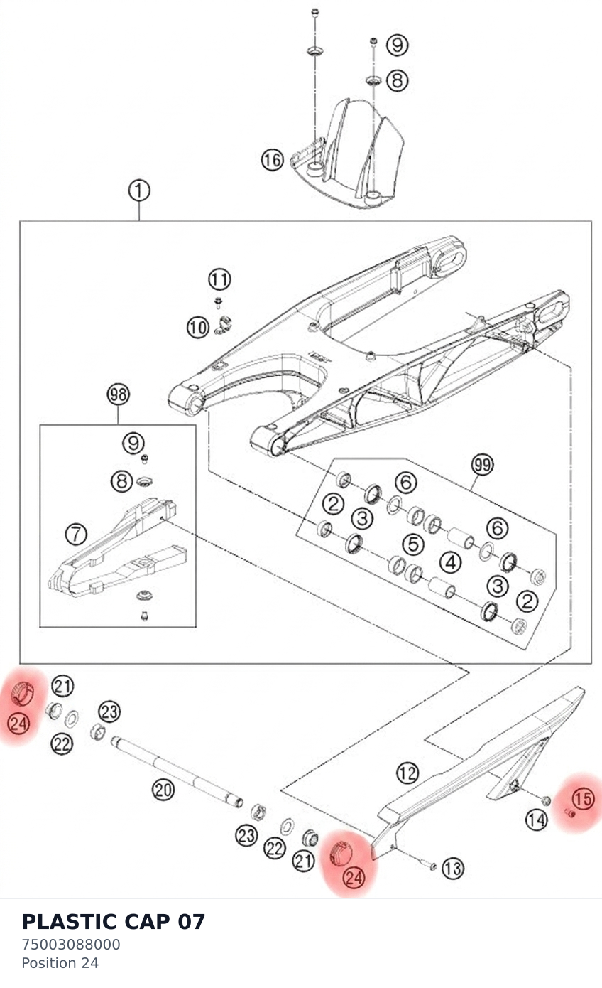 Diagram preview: PLASTIC CAP 07 (75003088000)