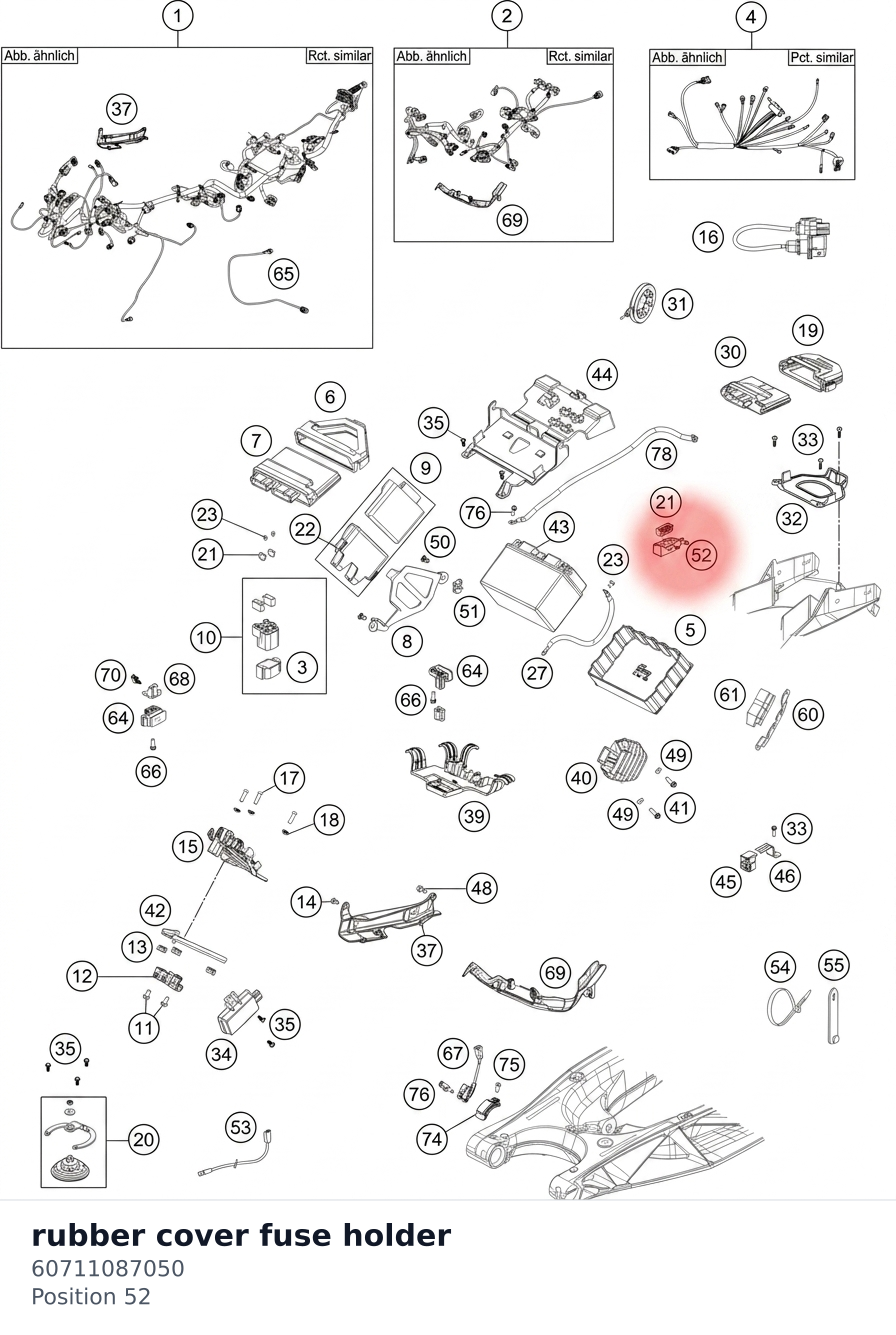 Diagram preview: rubber cover fuse holder (60711087050)