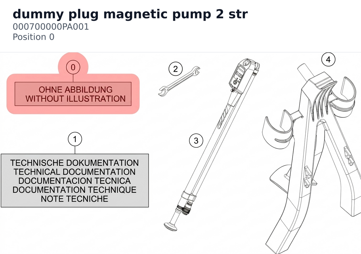Diagram preview: dummy plug magnetic pump 2 str (000700000PA001)