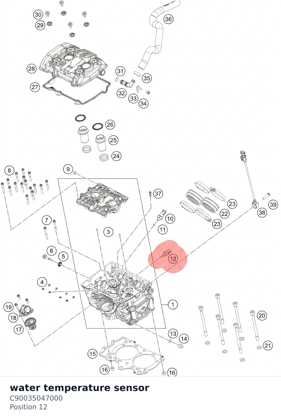 Diagram preview: water temperature sensor (C90035047000)