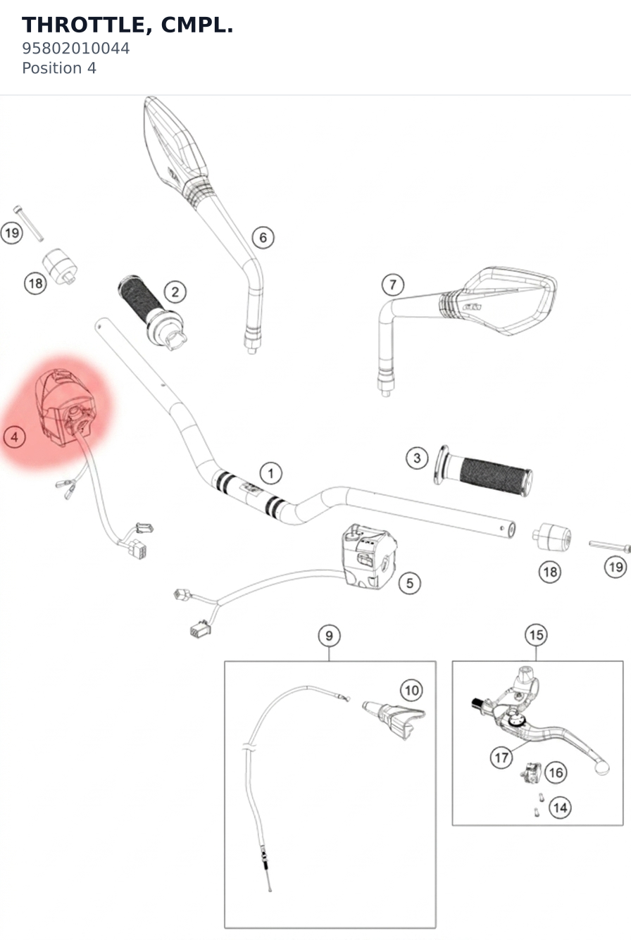 Diagram preview: THROTTLE, CMPL. (95802010044)