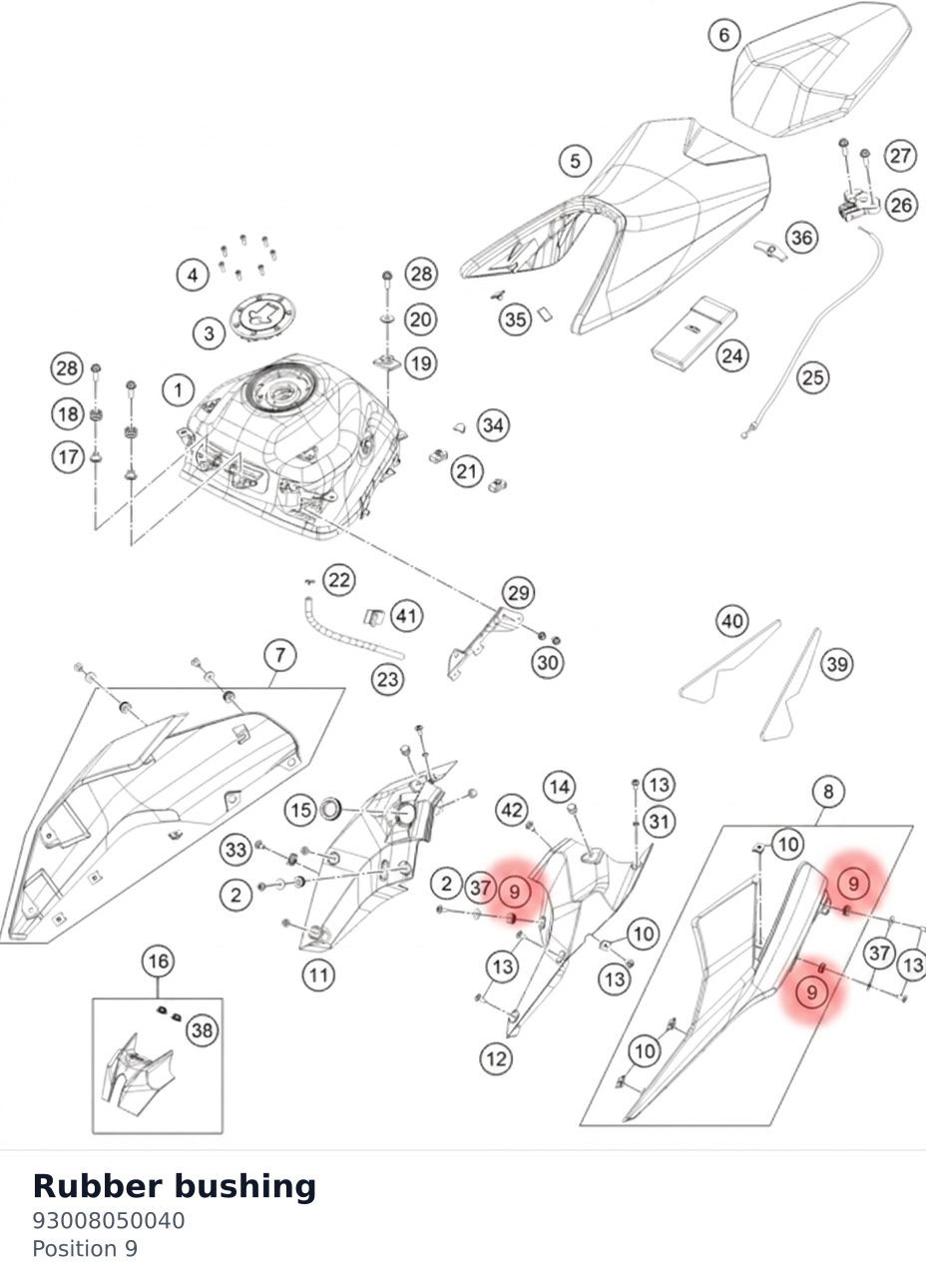 Diagram preview: Rubber bushing (93008050040)