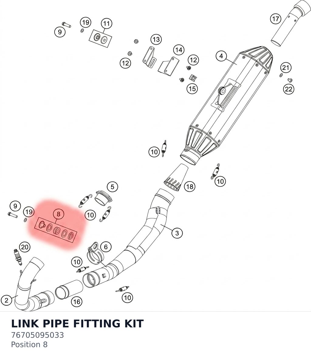 Diagram preview: LINK PIPE FITTING KIT (76705095033)