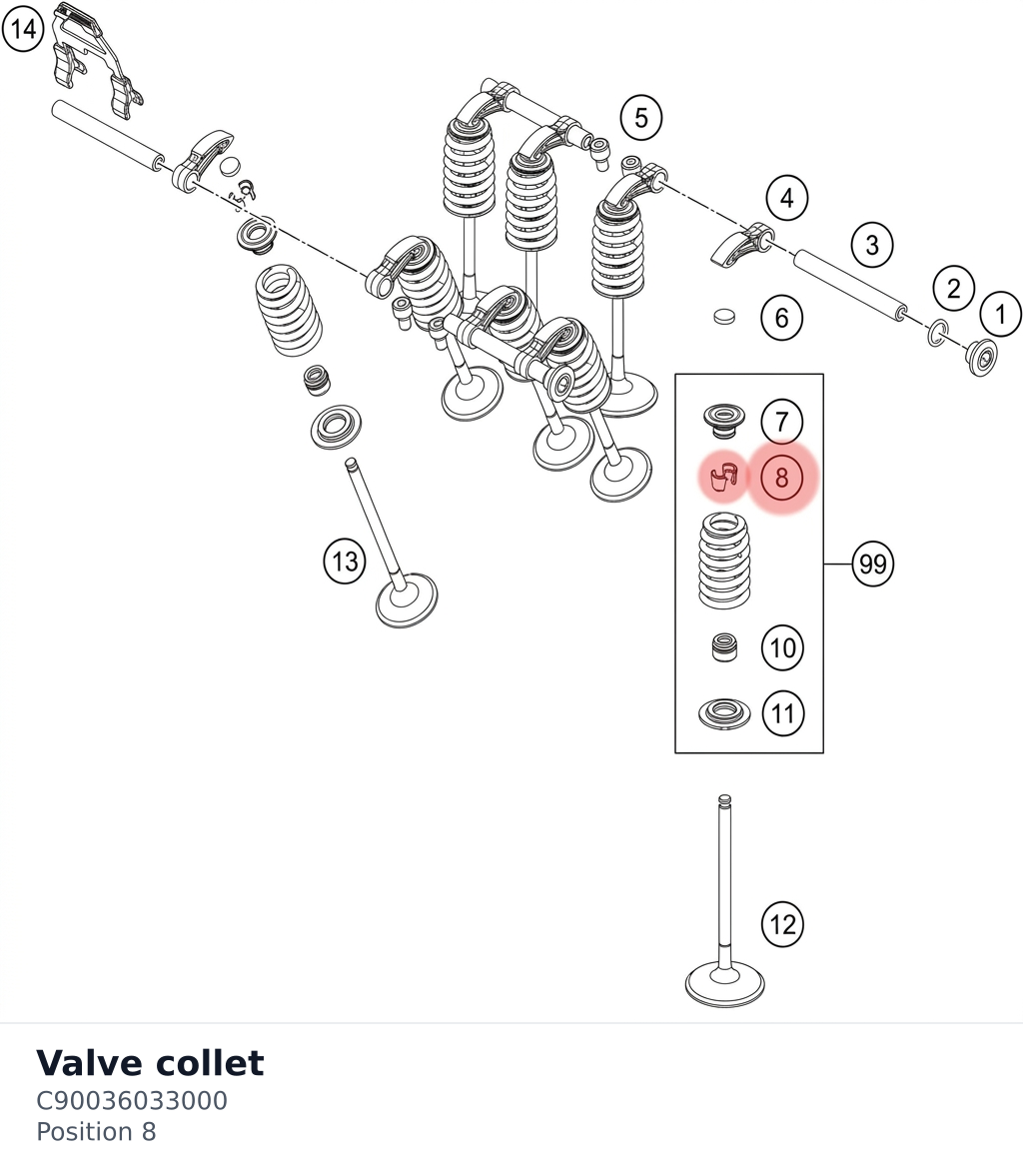 Diagram preview: Valve collet (C90036033000)