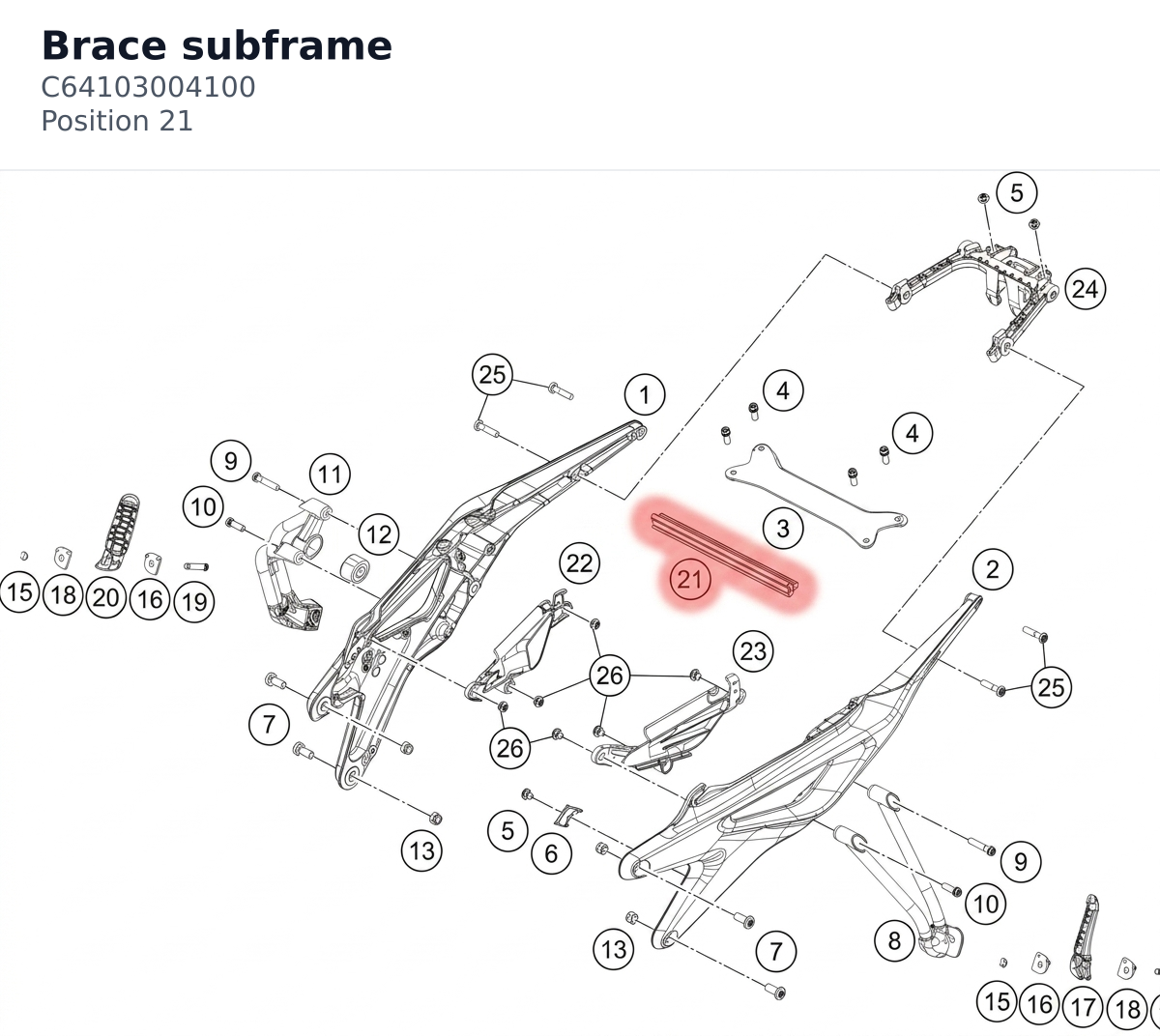 Diagram preview: Brace subframe (C64103004100)