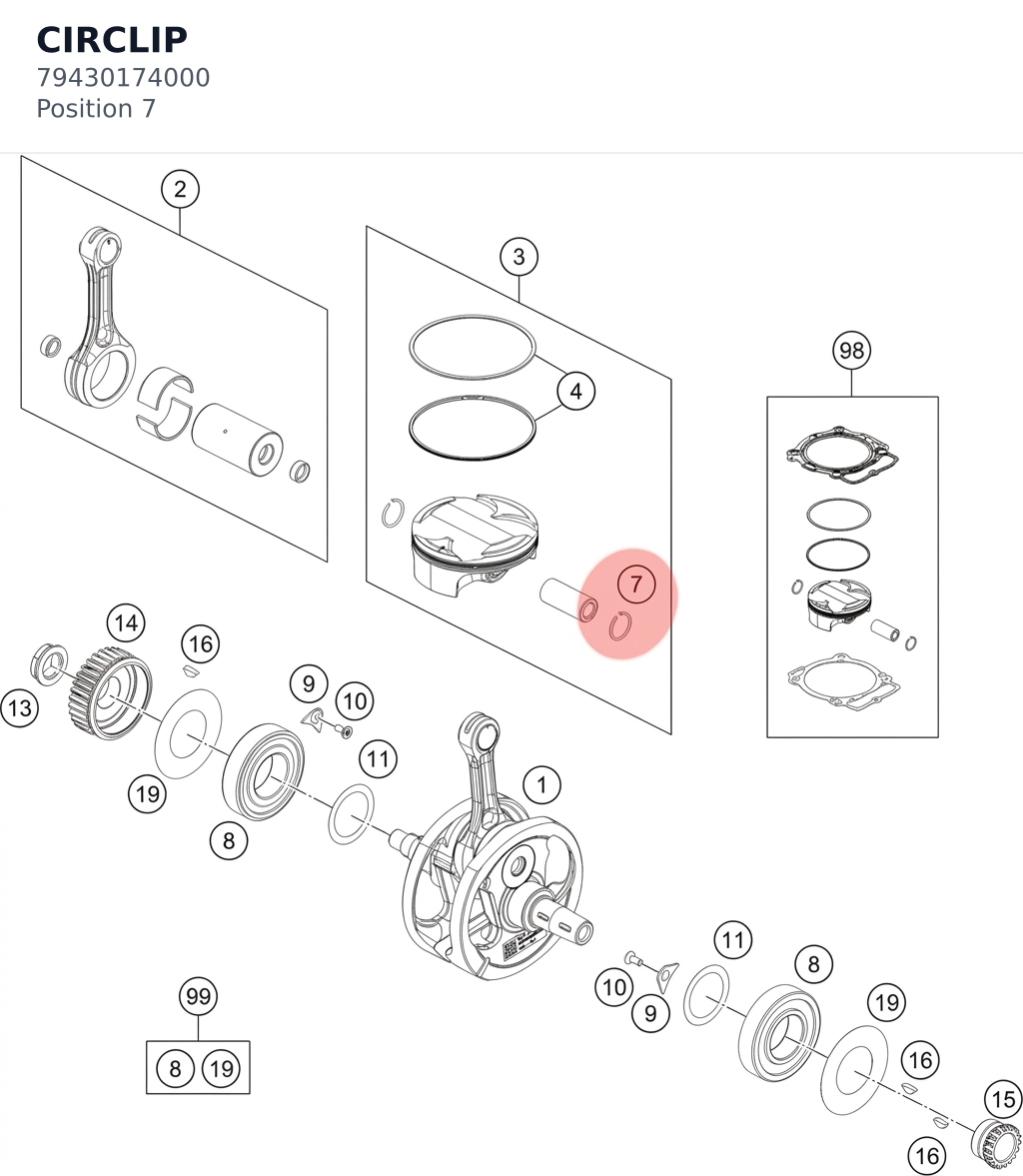 Diagram preview: CIRCLIP (79430174000)