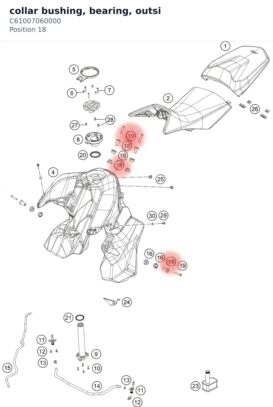 Diagram preview: collar bushing, bearing, outsi (C61007060000)