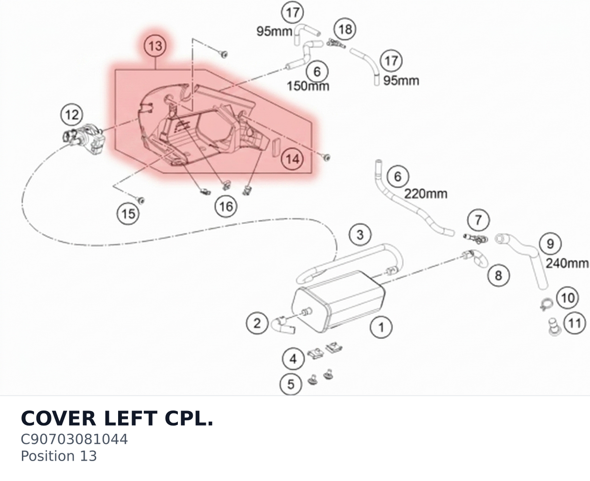 Diagram preview: COVER LEFT CPL. (C90703081044)