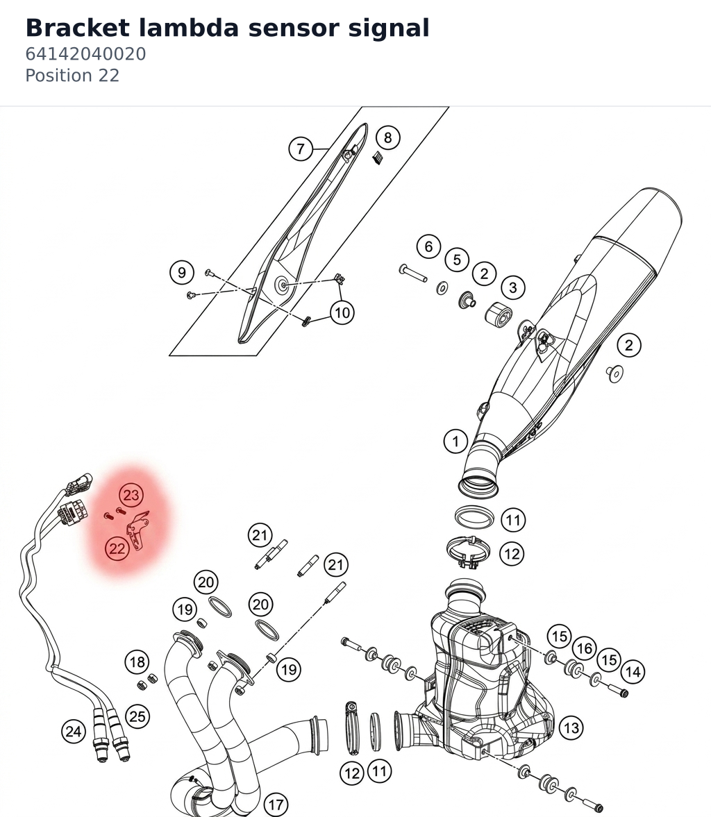 Diagram preview: Bracket lambda sensor signal (64142040020)