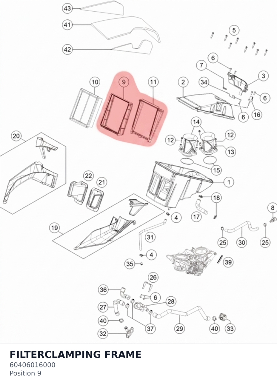Diagram preview: FILTERCLAMPING FRAME (60406016000)