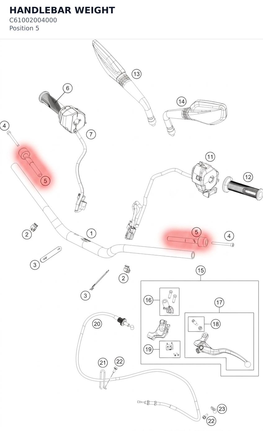 Diagram preview: HANDLEBAR WEIGHT (C61002004000)
